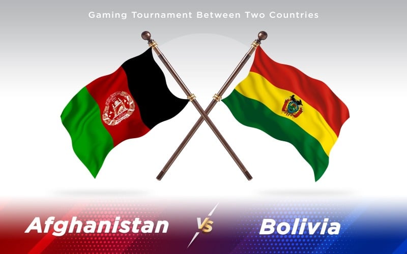 Afghanistan vs Bolivia Two Countries Flags Background Design - Illustration