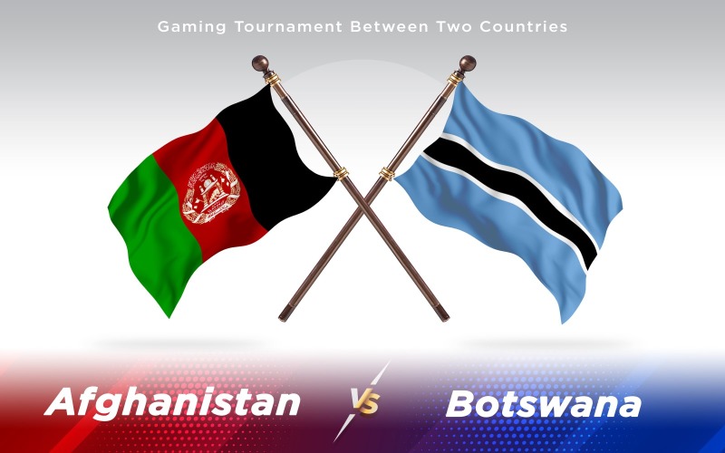 Afghanistan vs Botswana Two Countries Flags Background Design - Illustration