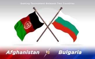 Afghanistan vs Bulgaria Two Countries Flags Background Design - Illustration