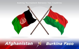 Afghanistan vs Burkina Faso Two Countries Flags Background Design - Illustration