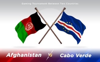 Afghanistan vs Cabo Verde Two Countries Flags Background Design - Illustration