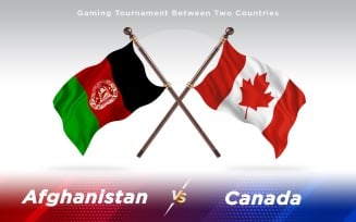 Afghanistan vs Canada Two Countries Flags Background Design - Illustration