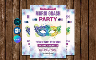 Brazil Mardi Gras Party Invitation Flyer