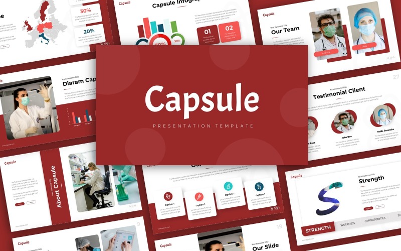 Capsule Medical Presentation PowerPoint template PowerPoint Template