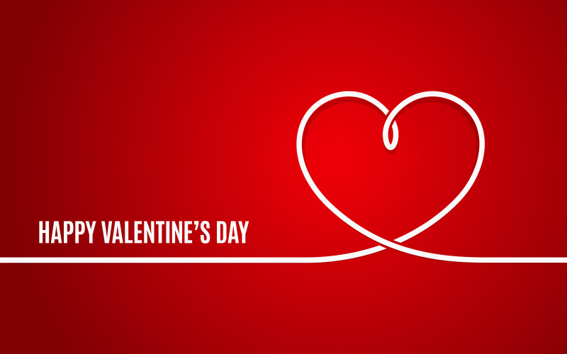 Valentines Day Banner. Valentines Heart Line. - Corporate Identity Template