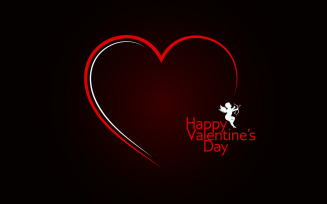 Valentines Day Red Heart Angel Background. - Corporate Identity Template