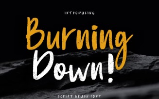 Burning Down Brush Font