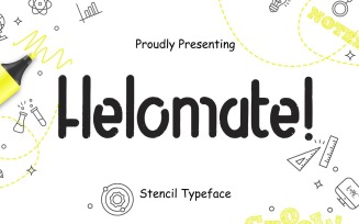 Helomate Stencil Typeface Font