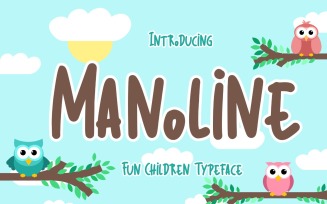 Manoline Fun Children Typeface Font