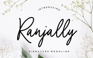 Ranjally Monoline Signature Font