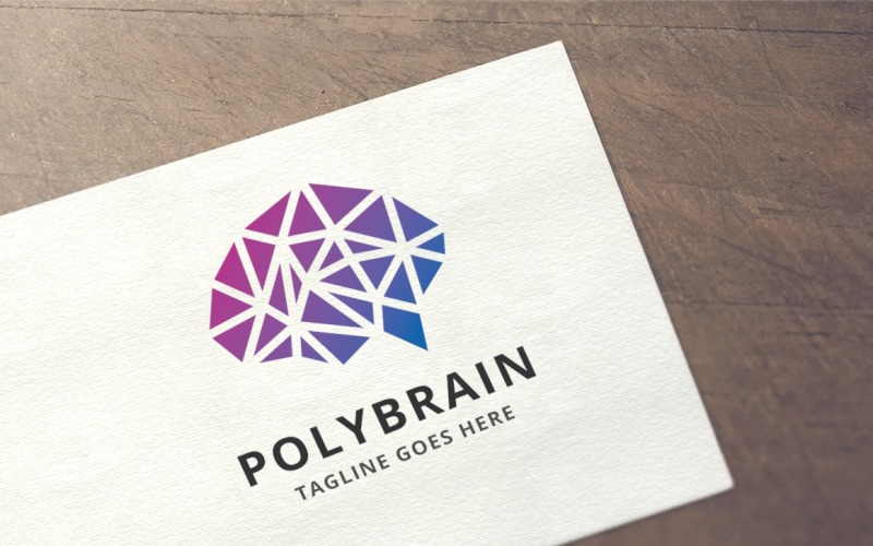 Polygon Brain Logo Template
