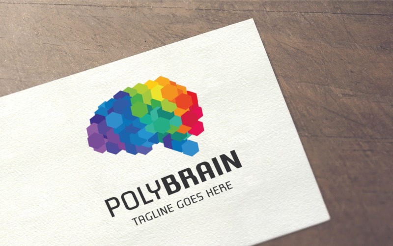 Polygon Brain Logo Template