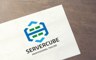 Server Box Cube Logo Template
