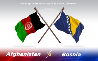 Afghanistan versus Bosnia Two Countries Flags - Illustration