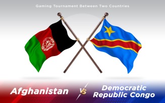 Afghanistan versus Congo Two Countries Flags - Illustration