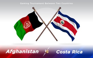 Afghanistan versus Costa Rica Two Countries Flags - Illustration
