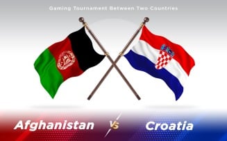 Afghanistan versus Croatia Two Countries Flags - Illustration