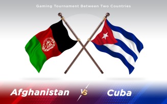 Afghanistan versus Cuba Two Countries Flags - Illustration