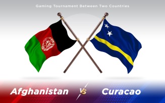 Afghanistan versus Curacao Two Countries Flags - Illustration