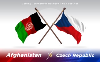 Afghanistan versus Czech Republic Two Countries Flags - Illustration