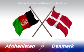 Afghanistan versus Denmark Two Countries Flags - Illustration