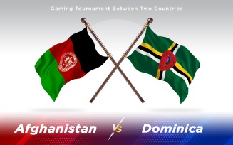Afghanistan versus Dominica Two Countries Flags - Illustration