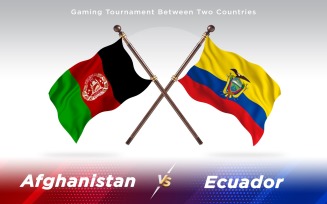 Afghanistan versus Ecuador Two Countries Flags - Illustration