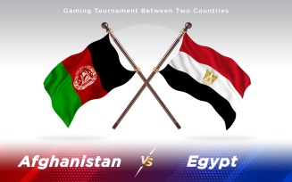 Afghanistan versus Egypt Two Countries Flags - Illustration