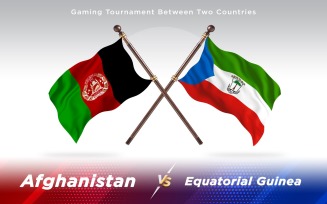 Afghanistan versus Equatorial Guinea Two Countries Flags - Illustration