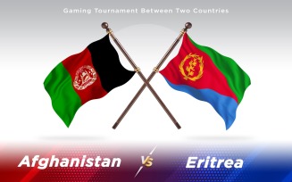 Afghanistan versus Eritrea Two Countries Flags - Illustration