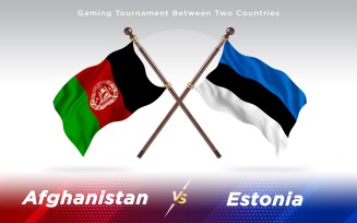 Afghanistan versus Estonia Two Countries Flags - Illustration