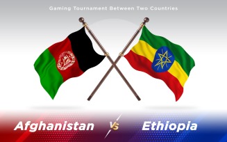 Afghanistan versus Ethiopia Two Countries Flags - Illustration