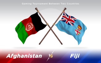 Afghanistan versus Fiji Two Countries Flags - Illustration