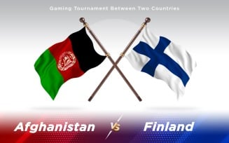 Afghanistan versus Finland Two Countries Flags - Illustration