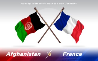 Afghanistan versus France Two Countries Flags - Illustration