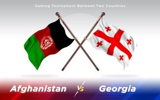 Afghanistan versus Georgia Two Countries Flags - Illustration