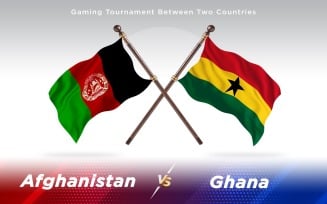 Afghanistan versus Ghana Two Countries Flags - Illustration