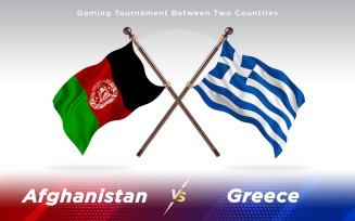 Afghanistan versus Greece Two Countries Flags - Illustration