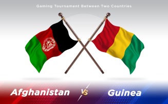 Afghanistan versus Guinea Two Countries Flags - Illustration
