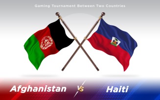 Afghanistan versus Haiti Two Countries Flags Background Design - Illustration