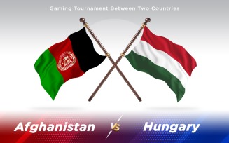 Afghanistan versus Hungary Two Countries Flags - Illustration