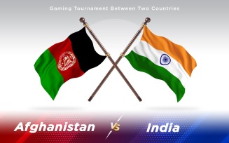 Afghanistan versus India Two Countries Flags - Illustration