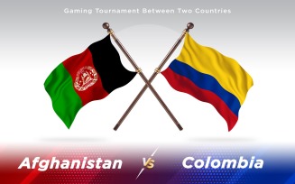 Afghanistan vs Colombia Two Countries Flags Background Design - Illustration