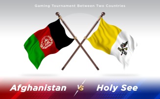Afghanistan vs Holy See Two Countries Flags Background Design - Illustration