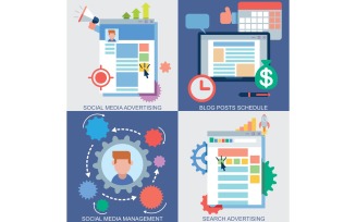 Web Icons for Social Media Advertising - Illustration