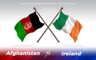 Afghanistan versus Ireland Two Countries Flags Background Design - Illustration