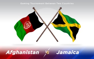 Afghanistan versus Jamaica Two Countries Flags - Illustration