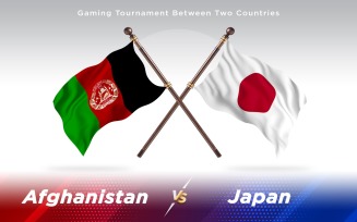 Afghanistan versus Japan Two Countries Flags - Illustration