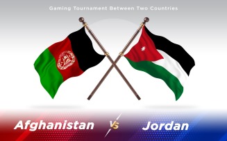 Afghanistan versus Jordan Two Countries Flags - Illustration