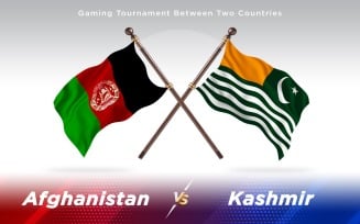 Afghanistan versus Kashmir Two Countries Flags - Illustration